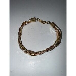 Vintage Korea Gold Silver Copper Braided Bracelet